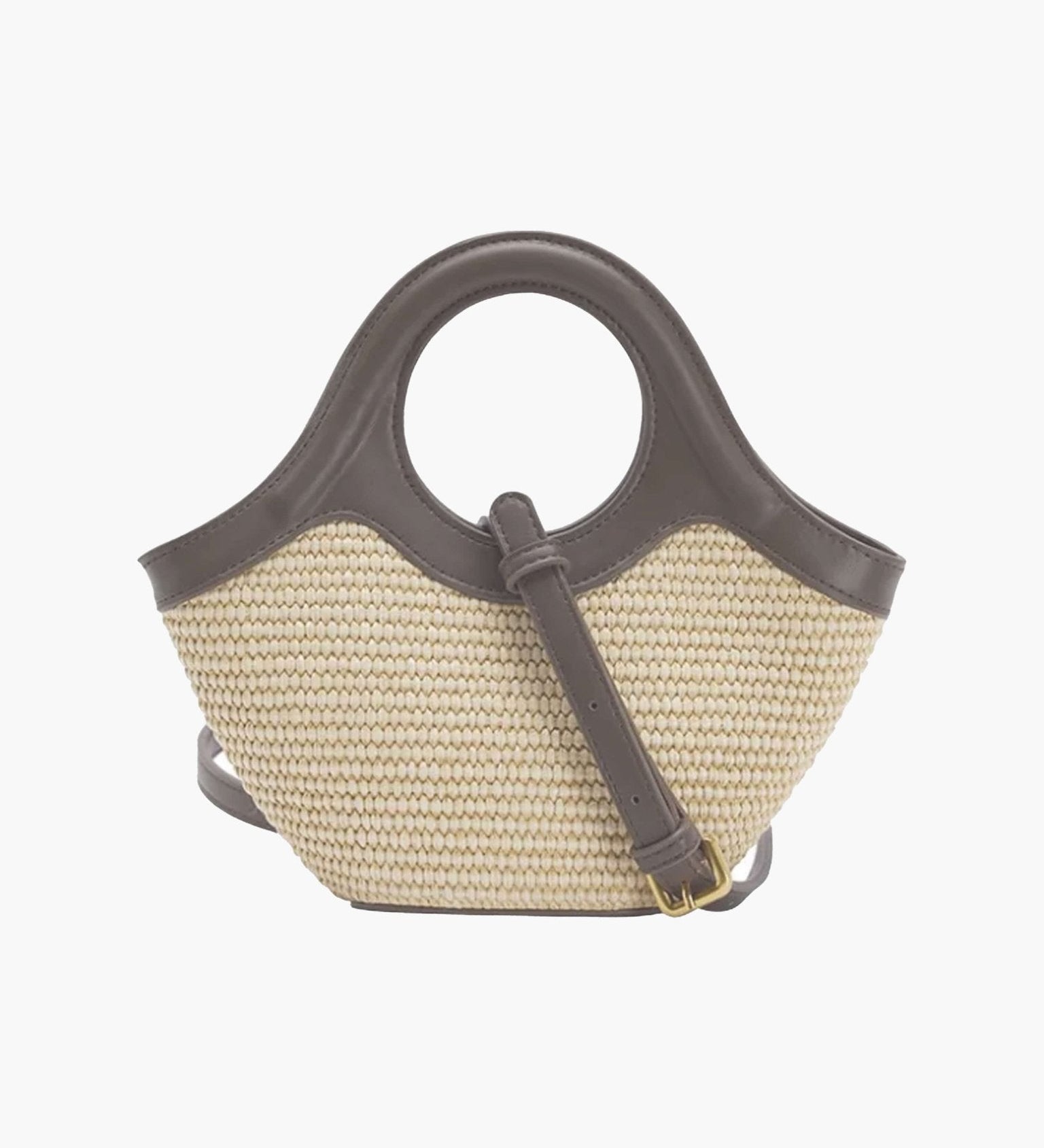 Astrid Woven Bag with Handle – Stylish Everyday Handbag with Textured Design - in Brown | Arvea Bags