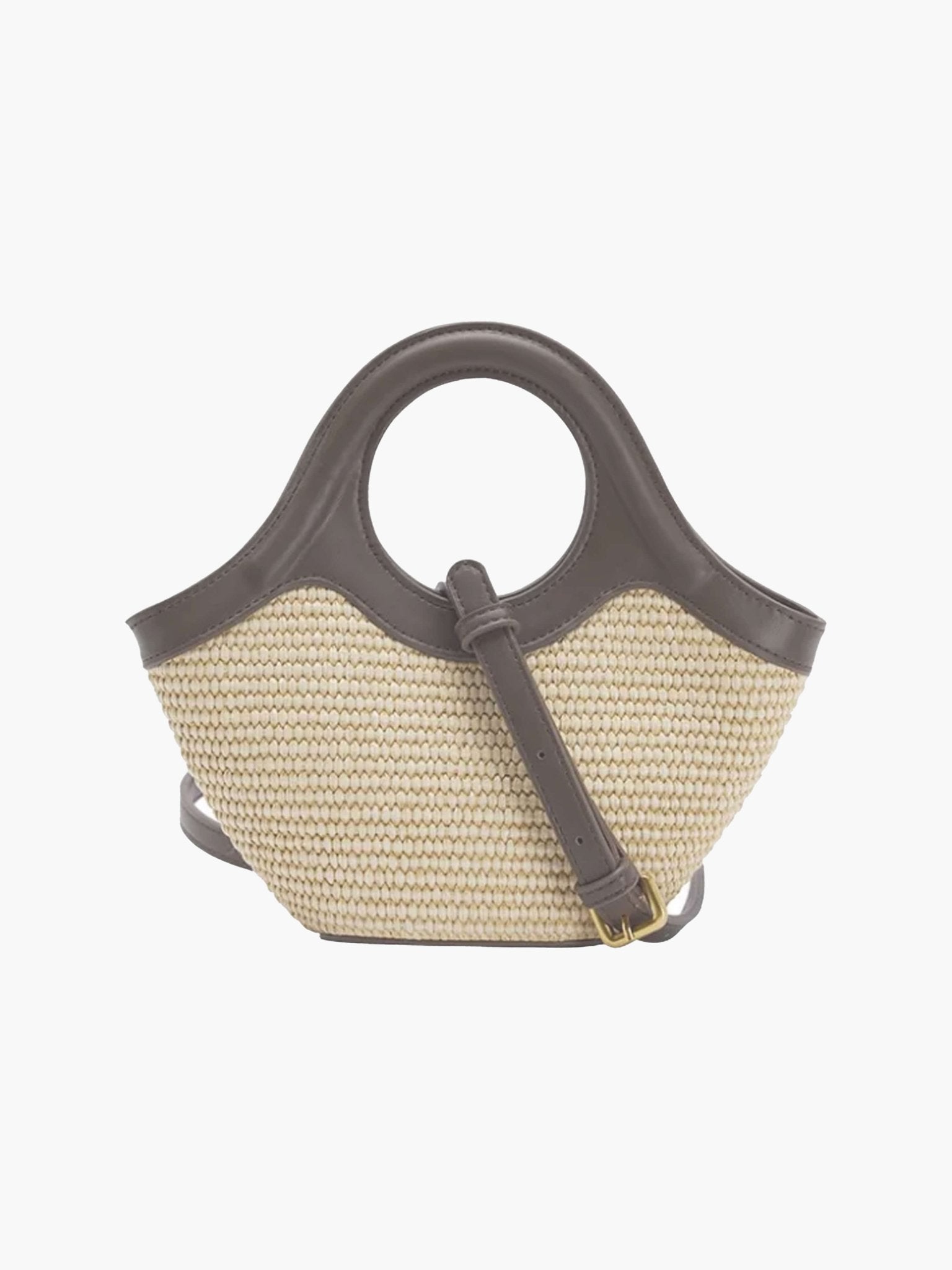 Astrid Woven Bag with Handle – Stylish Everyday Handbag with Textured Design - in Brown | Arvea Bags