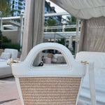 Astrid Woven Bag with Handle – Stylish Everyday Handbag with Textured Design - in White | Arvea Bags