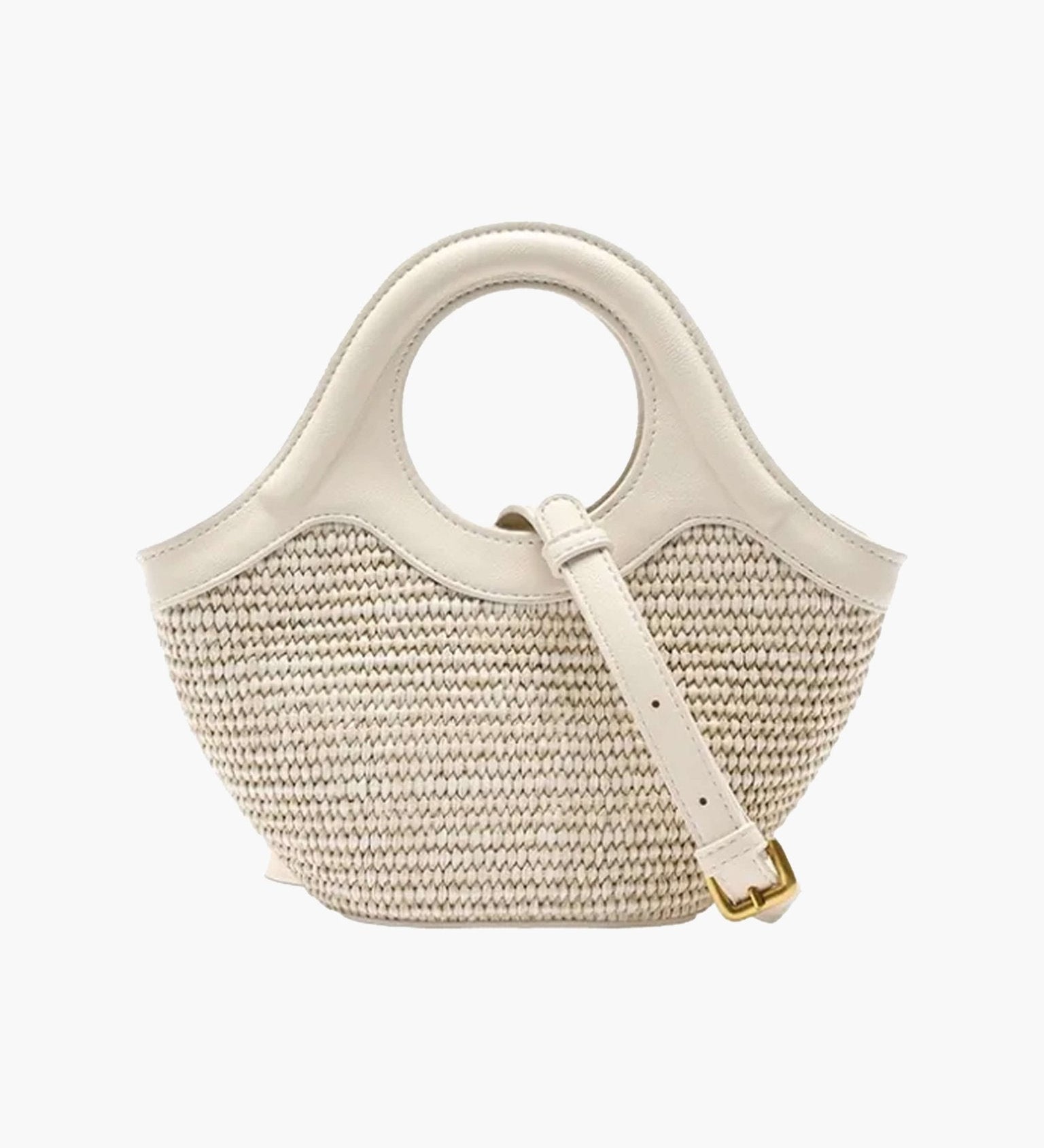 Astrid Woven Bag with Handle – Stylish Everyday Handbag with Textured Design - in White | Arvea Bags
