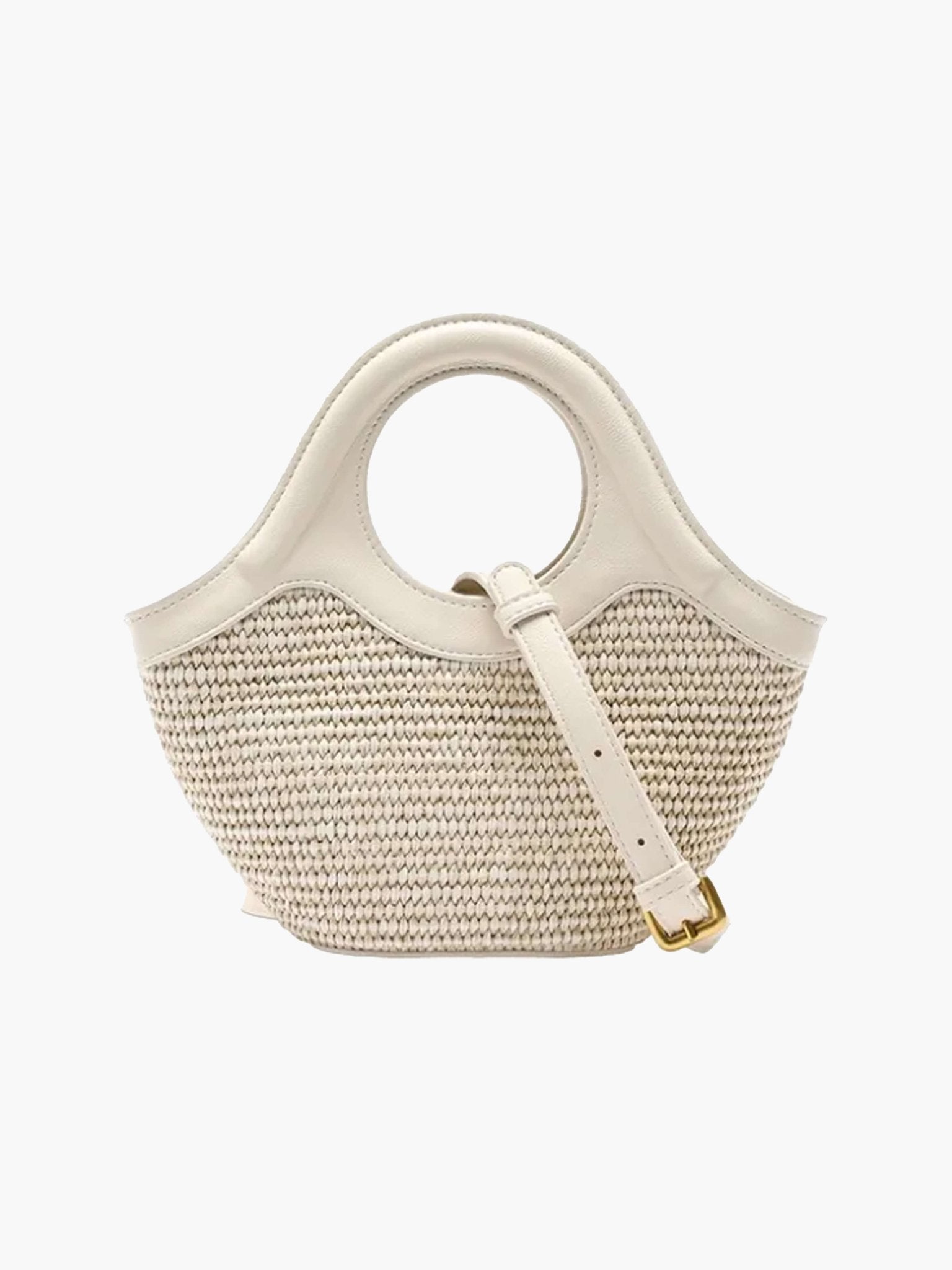 Astrid Woven Bag with Handle – Stylish Everyday Handbag with Textured Design - in White | Arvea Bags