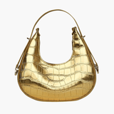 Aurelia | Luxe Gold Croc - Embossed Shoulder Bag – Glamorous & Bold - in Gold | Arvea Bags