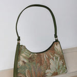 Aurora - Bags Essentials | Iris Artistic Floral Shoulder Bag - in Dark Green | Arvea Bags