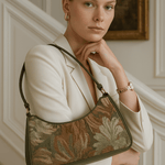 Aurora - Bags Essentials | Iris Artistic Floral Shoulder Bag - in Dark Green | Arvea Bags