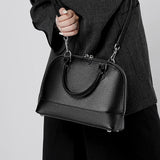 Aurora | Black Dome Satchel Bag – Sophisticated & Functional - in Black | Arvea Bags