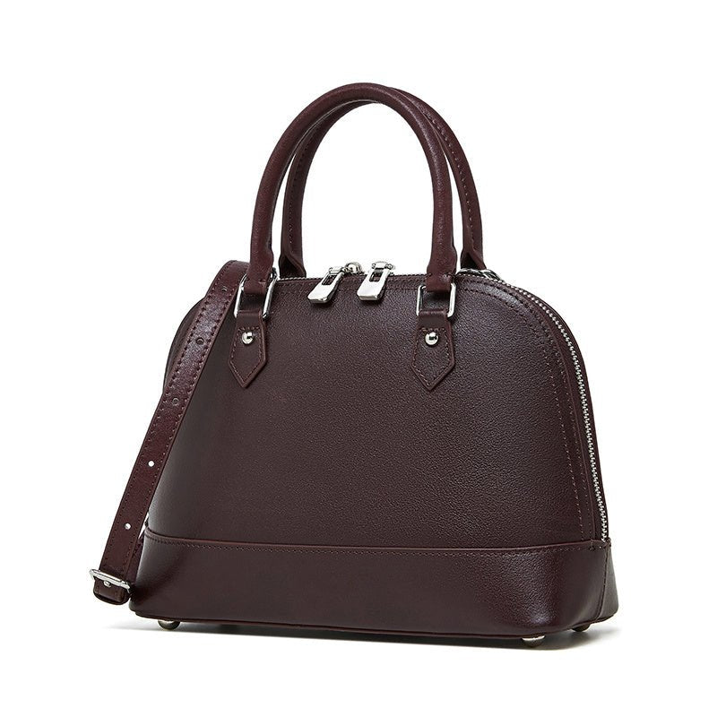 Aurora | Black Dome Satchel Bag – Sophisticated & Functional - in Maroon | Arvea Bags