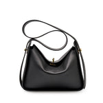 Aurora | Black Leather Shoulder Bag – Luxury Soft Cowhide Crossbody for Women - in Black | Arvea Bags