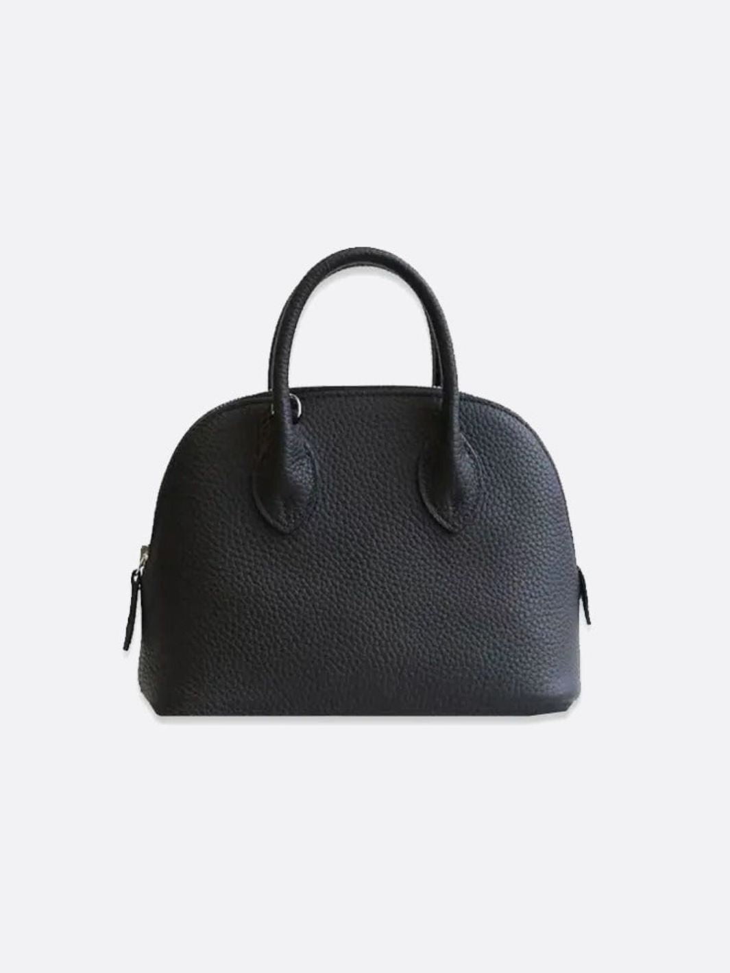 Aurora Dome Mini Handbag – Pebbled Top - Handle Bag with Detachable Strap - in Black | Arvea Bags