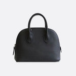 Aurora Dome Mini Handbag – Pebbled Top - Handle Bag with Detachable Strap - in Black | Arvea Bags