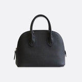 Aurora Dome Mini Handbag – Pebbled Top - Handle Bag with Detachable Strap - in Black | Arvea Bags