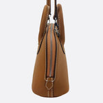 Aurora Dome Mini Handbag – Pebbled Top - Handle Bag with Detachable Strap - in Camel | Arvea Bags
