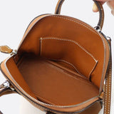 Aurora Dome Mini Handbag – Pebbled Top - Handle Bag with Detachable Strap - in Camel | Arvea Bags