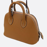 Aurora Dome Mini Handbag – Pebbled Top - Handle Bag with Detachable Strap - in Camel | Arvea Bags