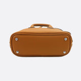 Aurora Dome Mini Handbag – Pebbled Top - Handle Bag with Detachable Strap - in Camel | Arvea Bags