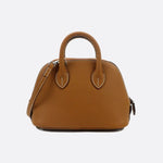 Aurora Dome Mini Handbag – Pebbled Top - Handle Bag with Detachable Strap - in Camel | Arvea Bags