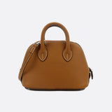Aurora Dome Mini Handbag – Pebbled Top - Handle Bag with Detachable Strap - in Camel | Arvea Bags