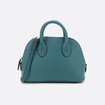 Aurora Dome Mini Handbag – Pebbled Top - Handle Bag with Detachable Strap - in Duck Blue | Arvea Bags