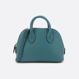 Aurora Dome Mini Handbag – Pebbled Top - Handle Bag with Detachable Strap - in Duck Blue | Arvea Bags