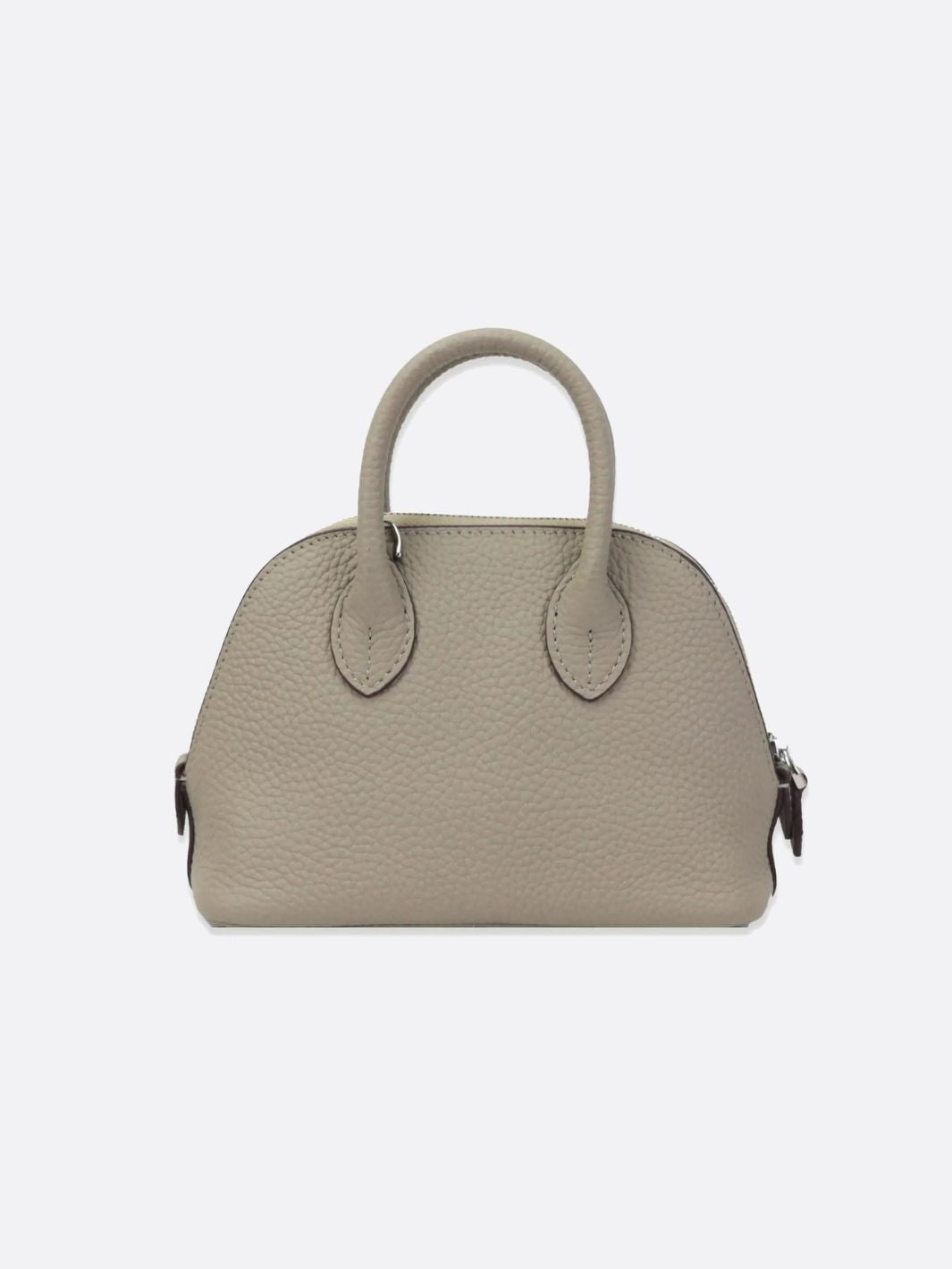 Aurora Dome Mini Handbag – Pebbled Top - Handle Bag with Detachable Strap - in Grey | Arvea Bags