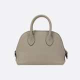 Aurora Dome Mini Handbag – Pebbled Top - Handle Bag with Detachable Strap - in Grey | Arvea Bags