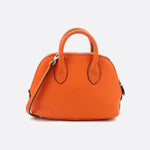 Aurora Dome Mini Handbag – Pebbled Top - Handle Bag with Detachable Strap - in Orange | Arvea Bags
