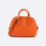 Aurora Dome Mini Handbag – Pebbled Top - Handle Bag with Detachable Strap - in Orange | Arvea Bags