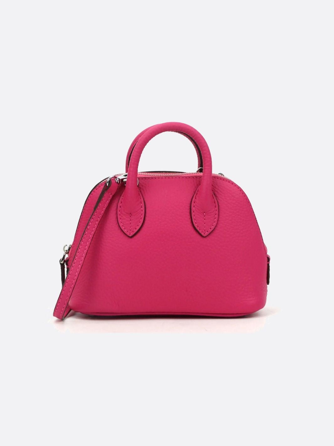 Aurora Dome Mini Handbag – Pebbled Top - Handle Bag with Detachable Strap - in Salmon Pink | Arvea Bags