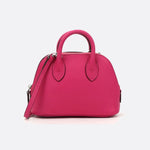 Aurora Dome Mini Handbag – Pebbled Top - Handle Bag with Detachable Strap - in Salmon Pink | Arvea Bags