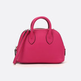 Aurora Dome Mini Handbag – Pebbled Top - Handle Bag with Detachable Strap - in Salmon Pink | Arvea Bags