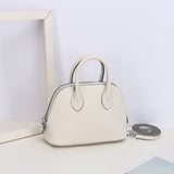 Aurora Dome Mini Handbag – Pebbled Top - Handle Bag with Detachable Strap - in White | Arvea Bags
