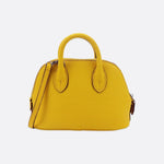 Aurora Dome Mini Handbag – Pebbled Top - Handle Bag with Detachable Strap - in Yellow | Arvea Bags