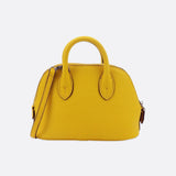 Aurora Dome Mini Handbag – Pebbled Top - Handle Bag with Detachable Strap - in Yellow | Arvea Bags