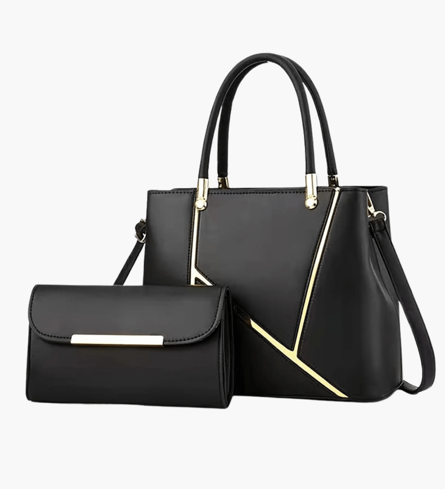 Aurora | Elegant Handbag & Clutch Set – Modern Luxury for Every Occasion - in Black | Arvea Bags