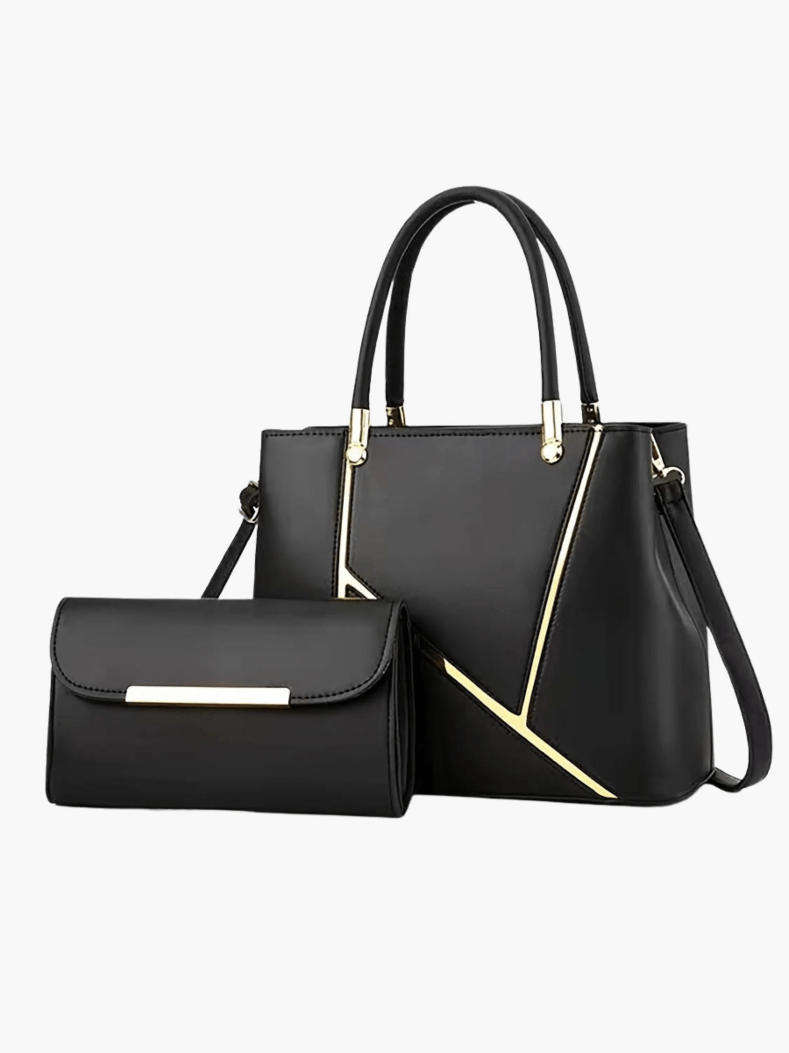 Aurora | Elegant Handbag & Clutch Set – Modern Luxury for Every Occasion - in Black | Arvea Bags