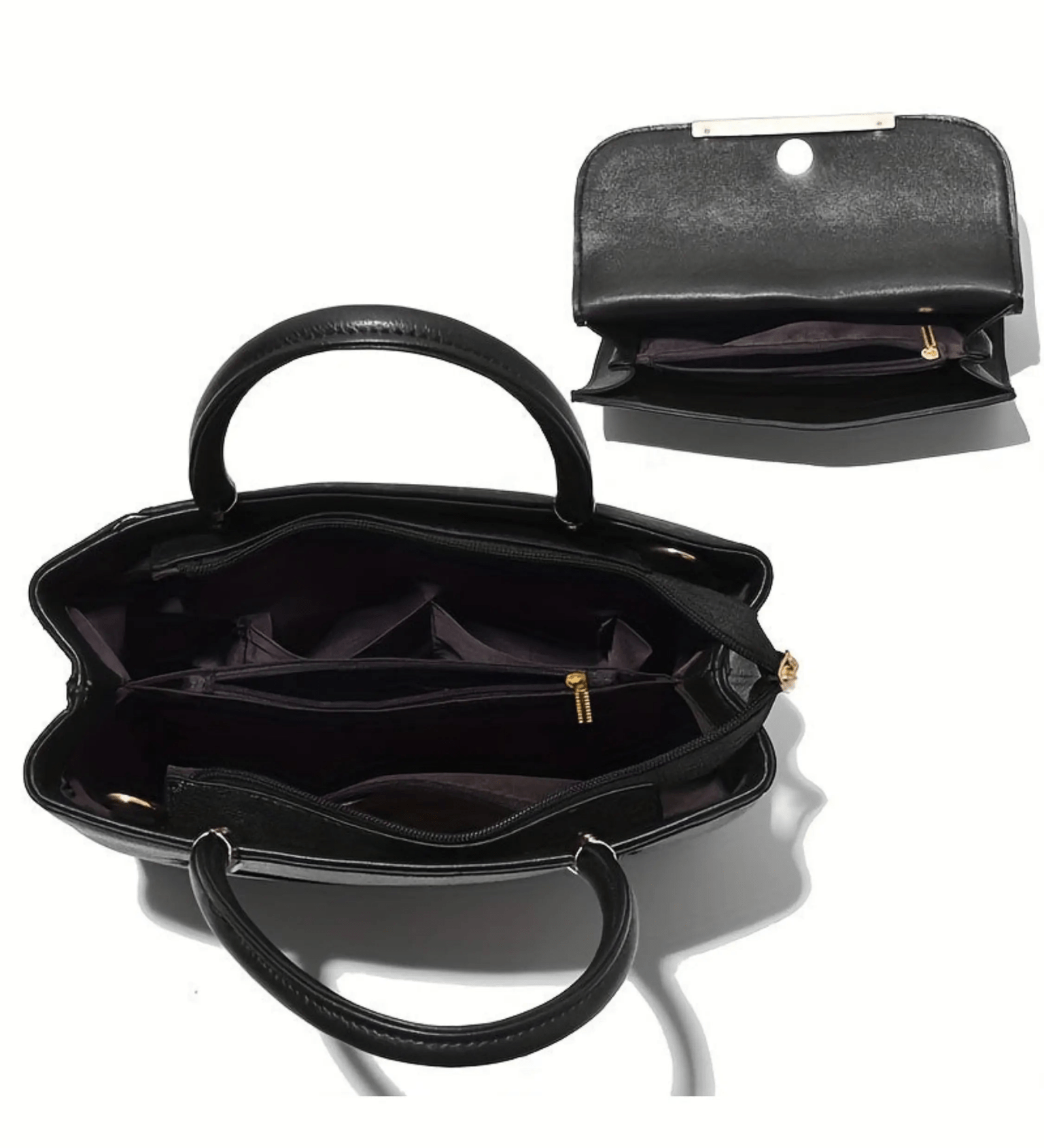 Aurora | Elegant Handbag & Clutch Set – Modern Luxury for Every Occasion - in Black | Arvea Bags