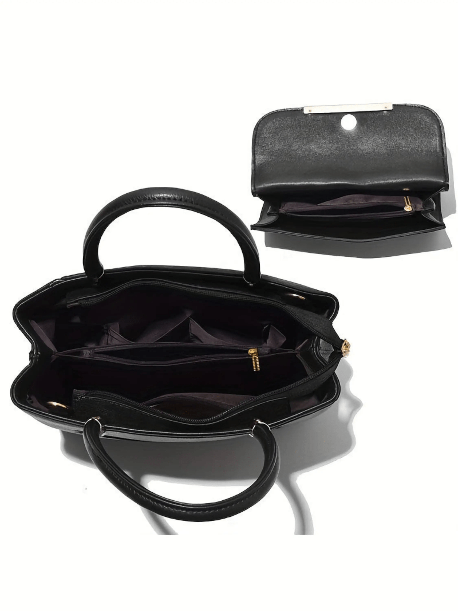Aurora | Elegant Handbag & Clutch Set – Modern Luxury for Every Occasion - in Black | Arvea Bags