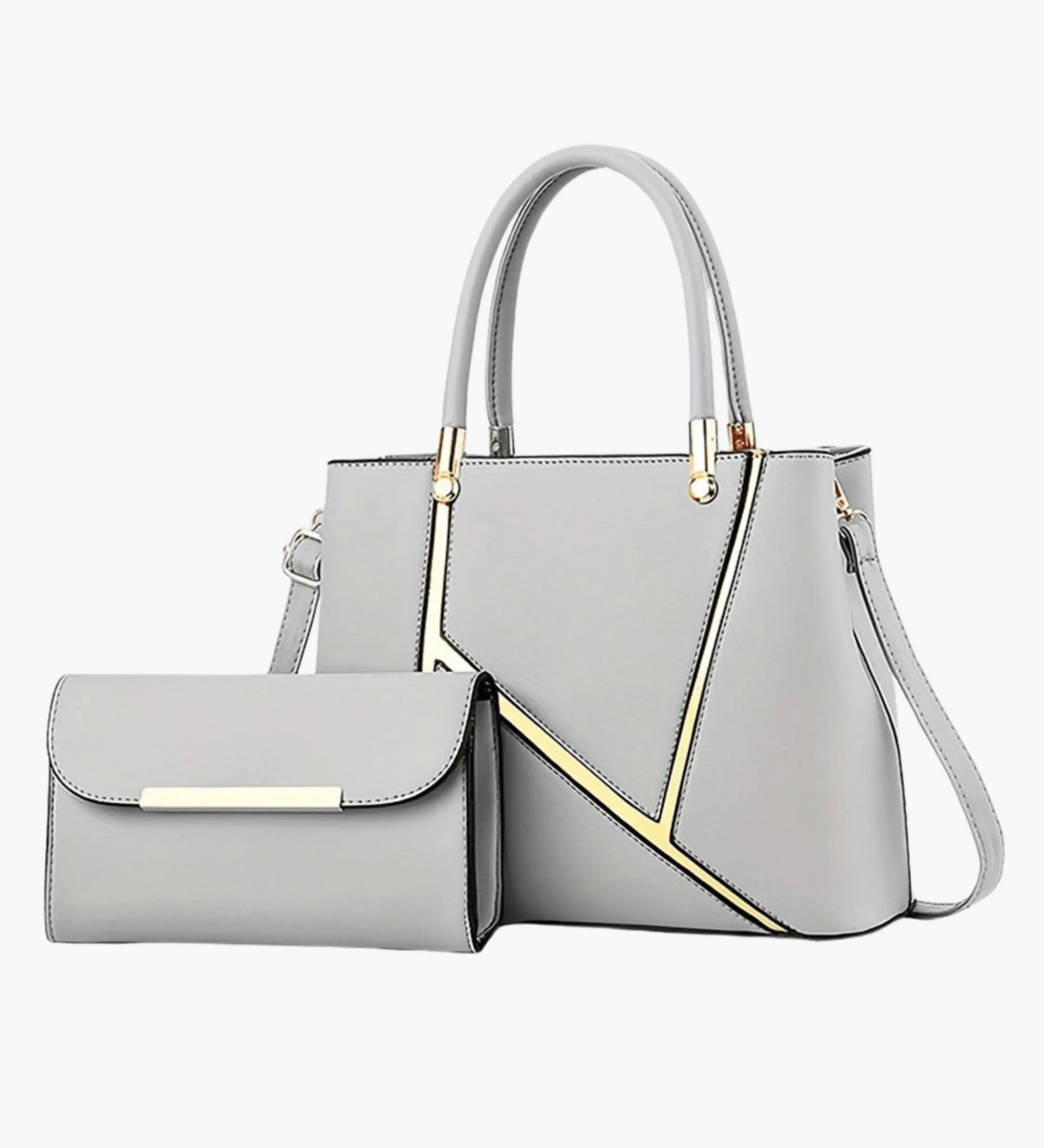 Aurora | Elegant Handbag & Clutch Set – Modern Luxury for Every Occasion - in Grey | Arvea Bags