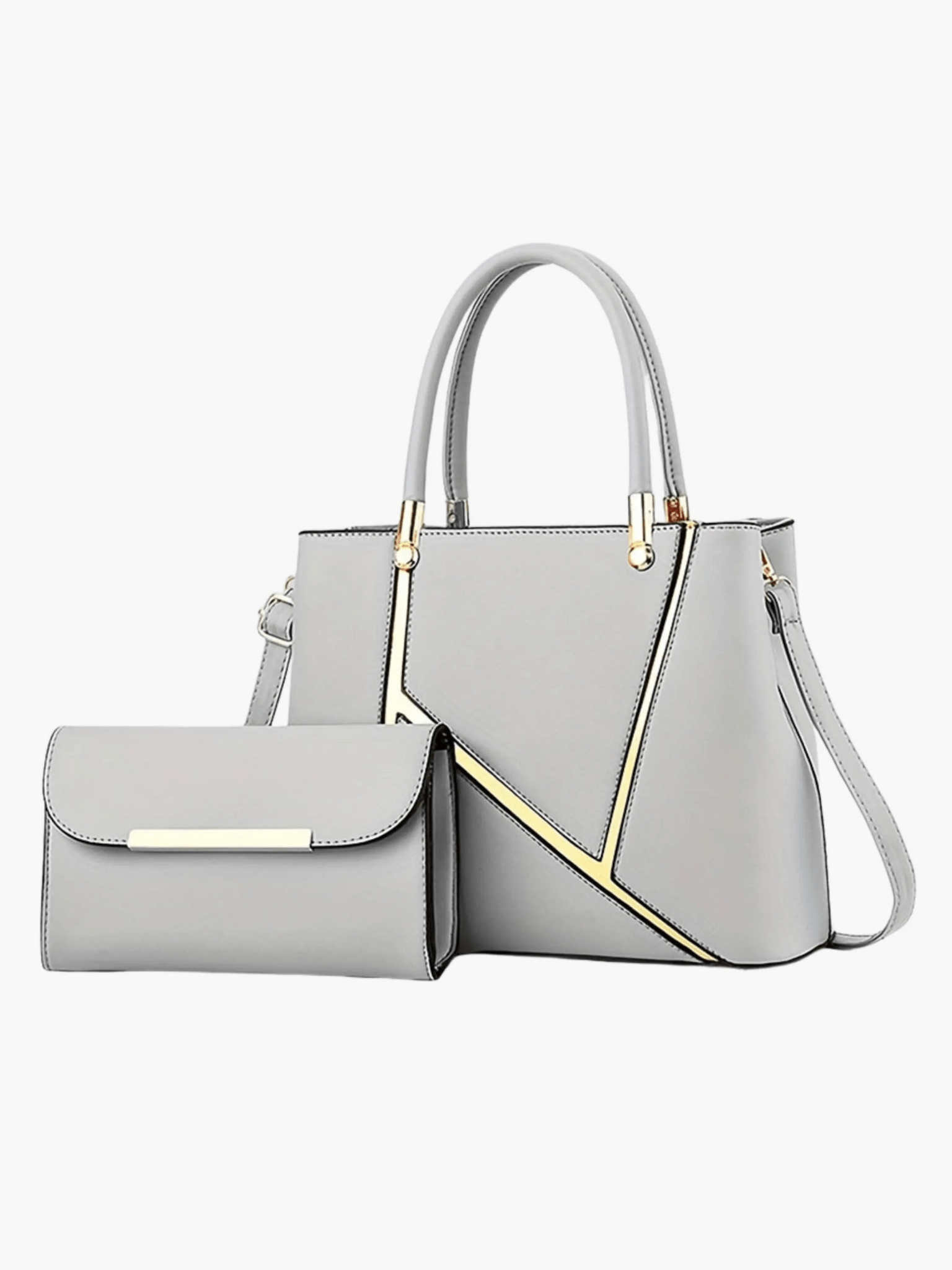 Aurora | Elegant Handbag & Clutch Set – Modern Luxury for Every Occasion - in Grey | Arvea Bags