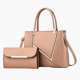 Aurora | Elegant Handbag & Clutch Set – Modern Luxury for Every Occasion - in Khaki | Arvea Bags