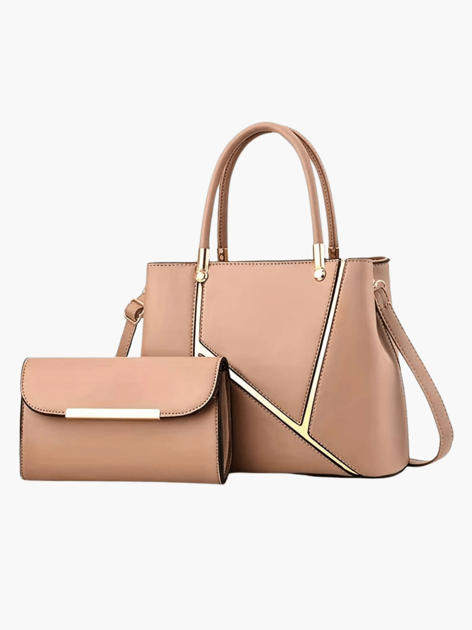 Aurora | Elegant Handbag & Clutch Set – Modern Luxury for Every Occasion - in Khaki | Arvea Bags