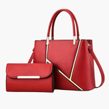 Aurora | Elegant Handbag & Clutch Set – Modern Luxury for Every Occasion - in Red | Arvea Bags