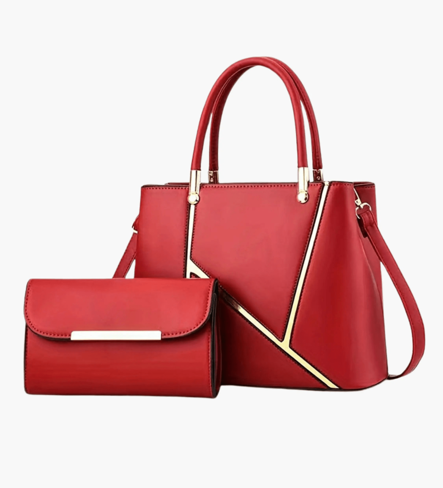 Aurora | Elegant Handbag & Clutch Set – Modern Luxury for Every Occasion - in Red | Arvea Bags