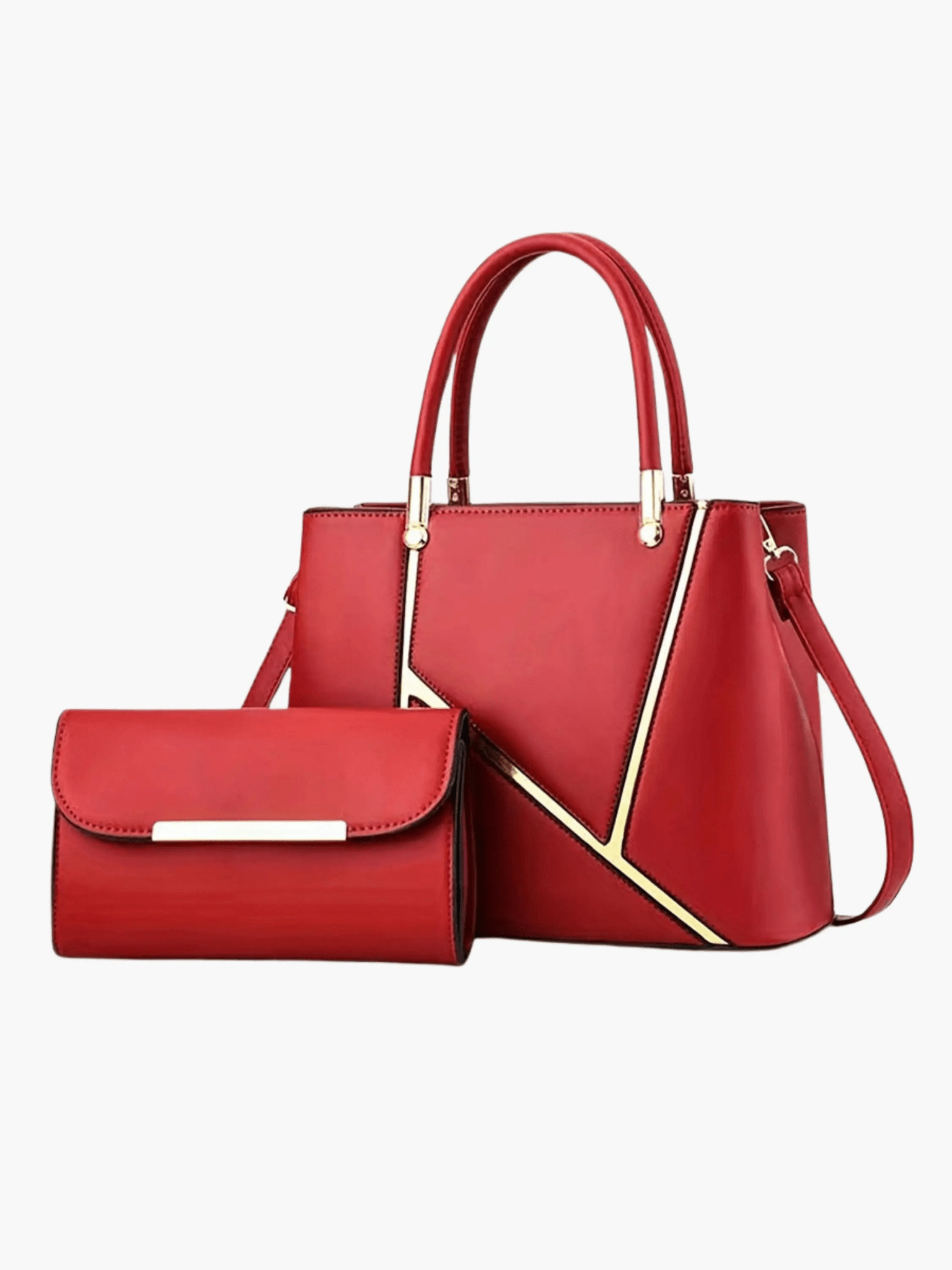Aurora | Elegant Handbag & Clutch Set – Modern Luxury for Every Occasion - in Red | Arvea Bags