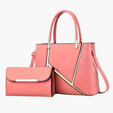 Aurora | Elegant Handbag & Clutch Set – Modern Luxury for Every Occasion - in Salmon Pink | Arvea Bags