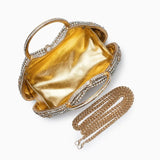 Aurora | Gold Crystal Embellished Evening Bag – Opulent & Dazzling - in | Arvea Bags