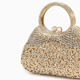 Aurora | Gold Crystal Embellished Evening Bag – Opulent & Dazzling - in | Arvea Bags
