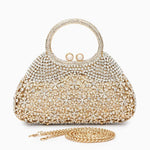 Aurora | Gold Crystal Embellished Evening Bag – Opulent & Dazzling - in | Arvea Bags
