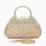 Aurora | Gold Crystal Embellished Evening Bag – Opulent & Dazzling - in | Arvea Bags