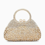 Aurora | Gold Crystal Embellished Evening Bag – Opulent & Dazzling - in | Arvea Bags