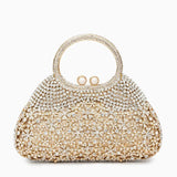 Aurora | Gold Crystal Embellished Evening Bag – Opulent & Dazzling - in | Arvea Bags